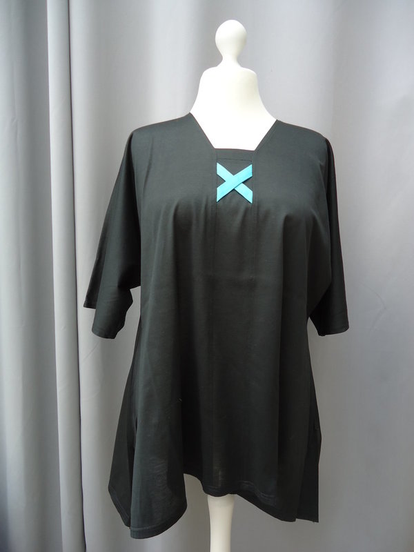 zipfliges Shirt, A-Form  Gr.XL